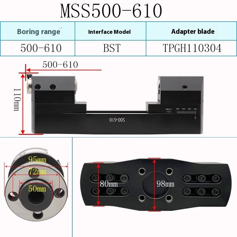 1074-Machining Center Adjustable Heavy Duty Large Bore Fine Adjustment Fine Boring Bars 200-1200 Bridge Type BST Boring Bars BT50 Shandong Denso Pricision Tools Co.,Ltd.